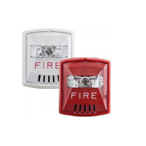 SIRENA CON FLASH 24V PARA INCENDIO ROJA